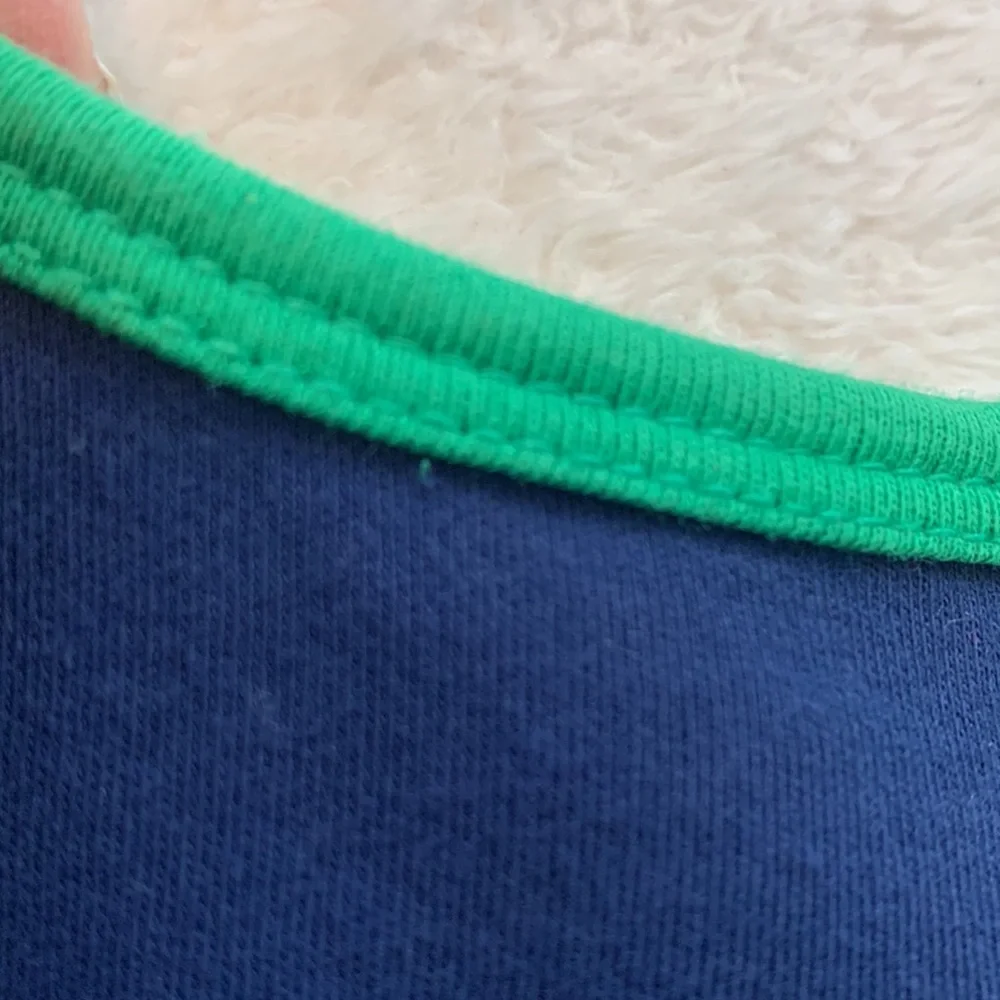 Little Me Navy Blue & Green Whale Footie 6M EUC